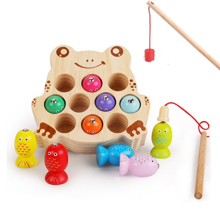 Joc magnetic pescuit, 3-5ani, Lemn, Multicolor