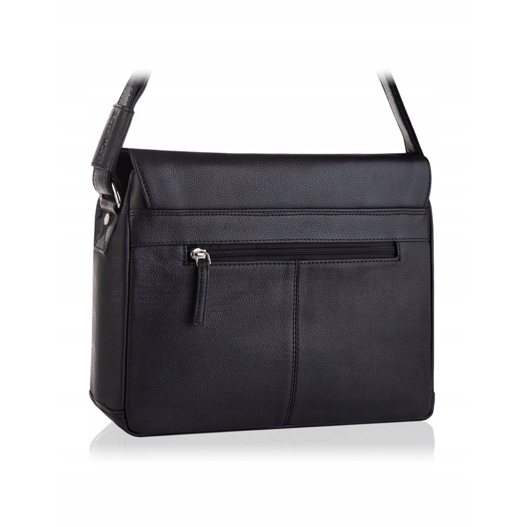 Geanta laptop pentru barbati, Betlewski, Piele, Negru