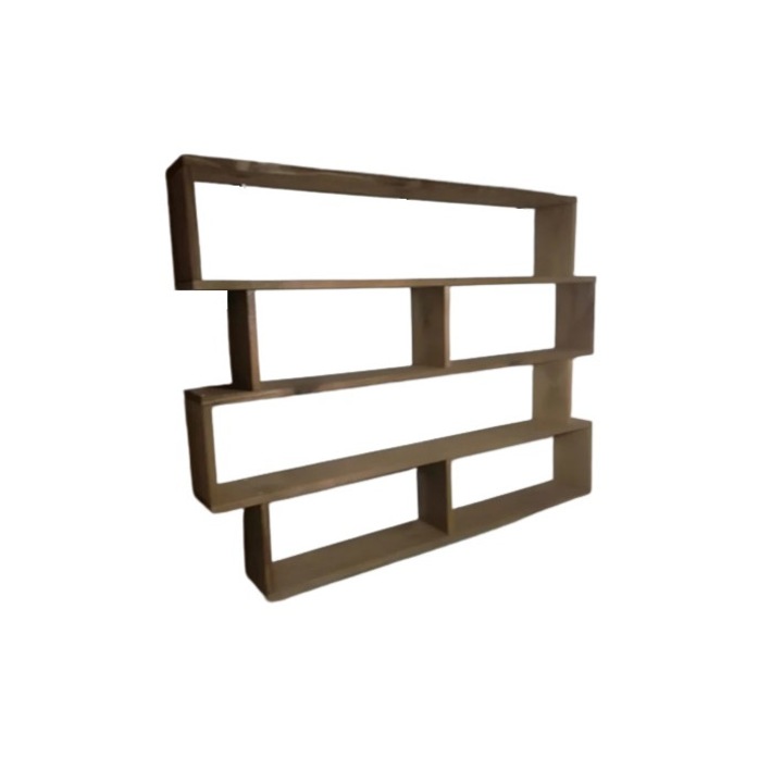 Raft de perete/ biblioteca pentru carti, Nancy, 100x80x11.4 cm, nuc