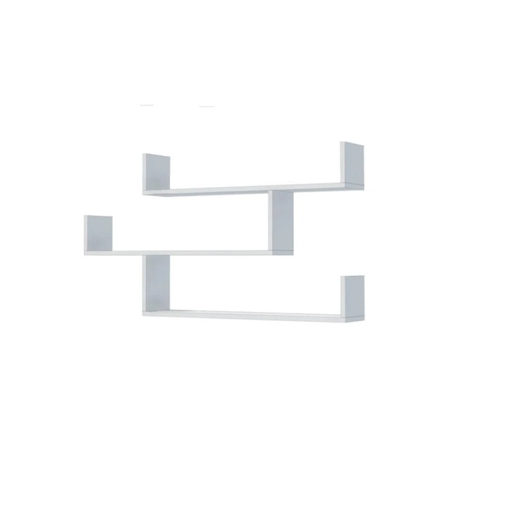 Raft de perete din lemn, Peterborough, 70x40x11.4 cm, alb