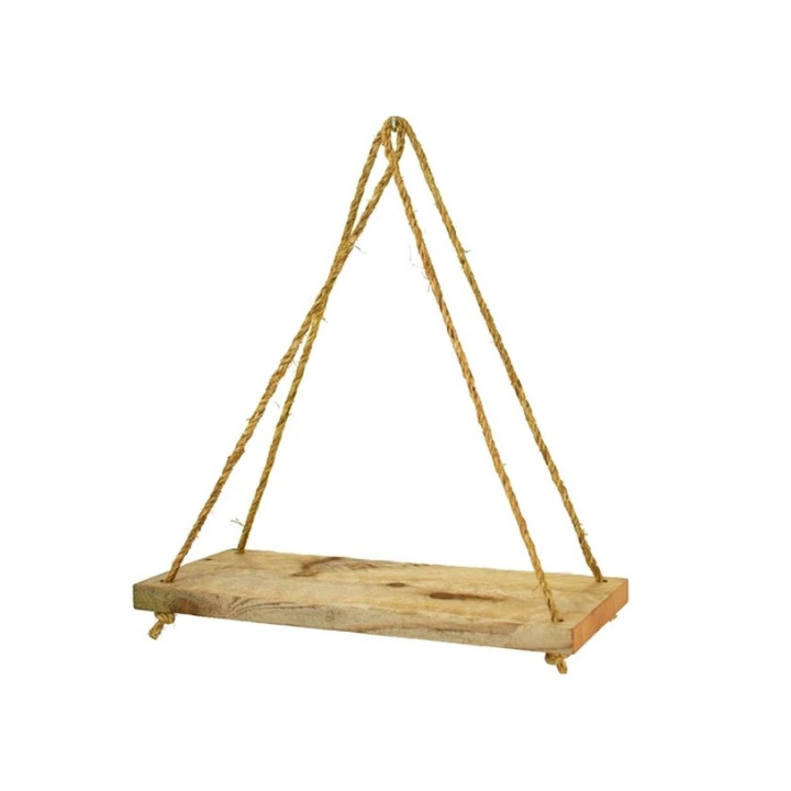 Raft de perete cu sfoara, Ipswich, 40x45x11.4cm, natur