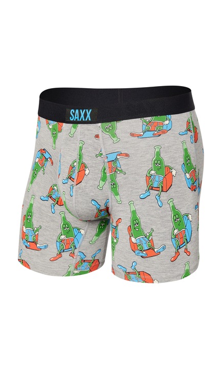 Boxeri barbati Saxx Vibe, Viscoza/Elastan, Gri/Verde, S