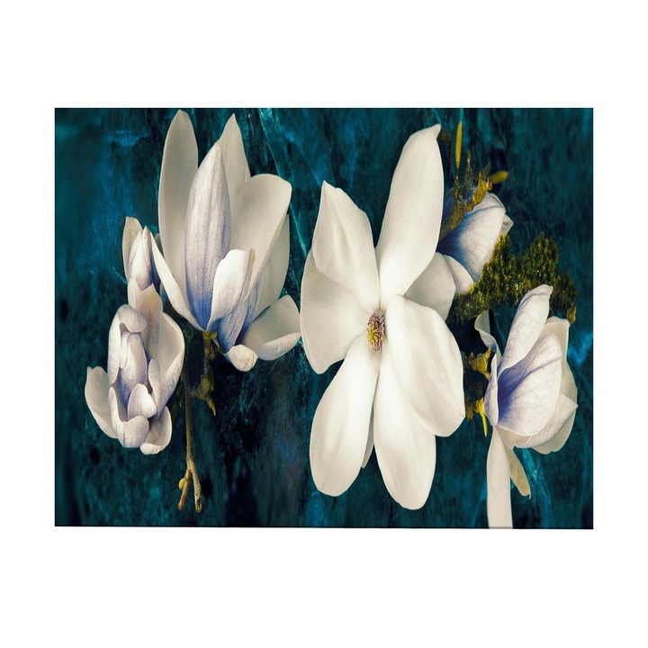 Tablou canvas Artgeist, Avant-Garde Magnolia Narrow Turquoise, 150 x 50 cm