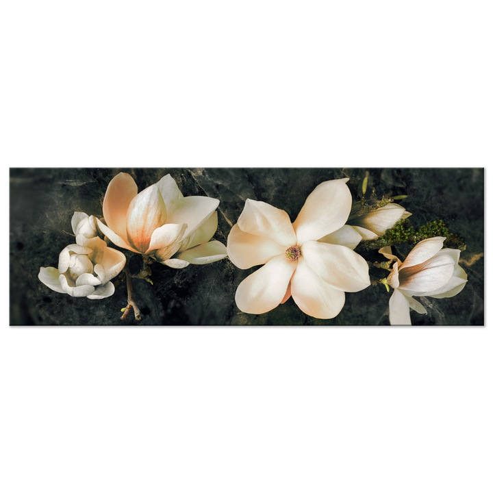 Tablou canvas Artgeist, Avant-Garde Magnolia Narrow Orange, 150 x 50 cm