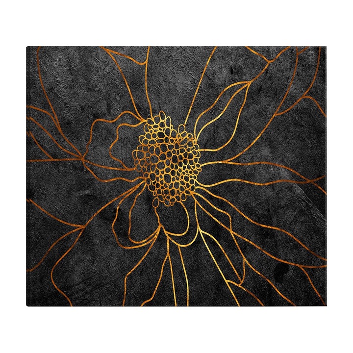 Tablou canvas Artgeist, Flower in Gold Wide, 120 x 80 cm