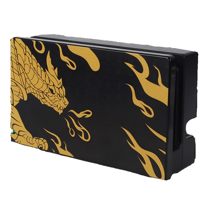 Carcasa Nintendo Switch, Dragon, Negru/Galben