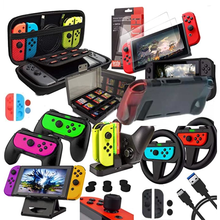 Kiturile de accesorii consola gaming, Compatibil cu Nintendo Switch, Multicolor