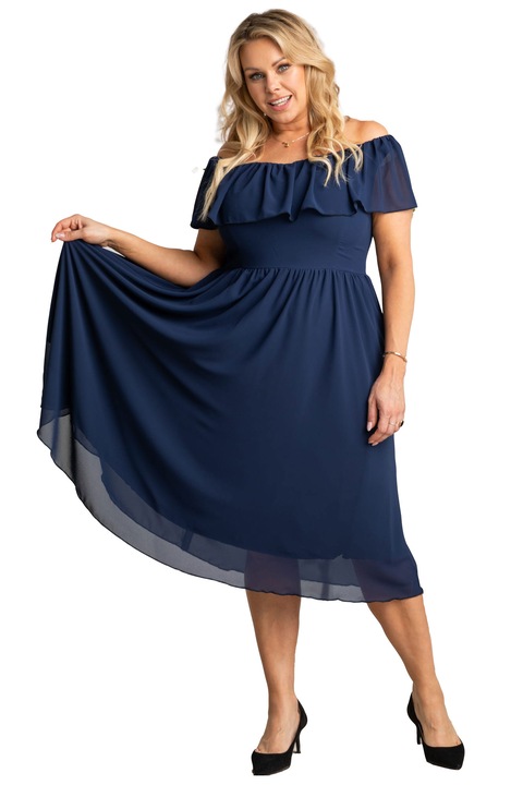 Rochie pentru femei, KARKO, Poliester, Bleumarin, 44 EU