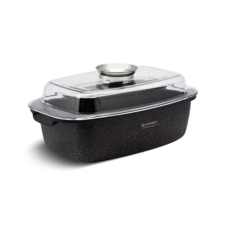 Oala antiaderenta 5,5L cu capac din sticla EB-8125