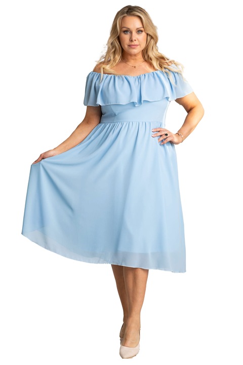 Rochie pentru femei, KARKO, Poliester - Albastru