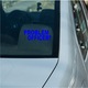 Sticker decorativ perete, auto si geam, Problem officer, Albastru, 25 cm