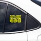 Sticker decorativ perete, auto si geam, Real men use three pedals versiunea 3, Galben, 25 cm