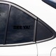 Sticker decorativ perete, auto si geam, See ya, Negru, 25 cm