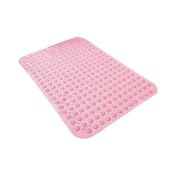 Неплъзгаща се постелка за баня с вендузи, 77x46см, Розов