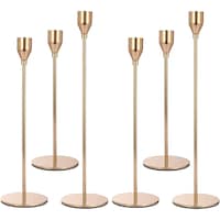 Set 6 suporturi lumanari, OVERTANG, 8x24cm/8x29cm/8x34cm, Auriu