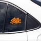 Sticker decorativ perete, auto si geam, Static versiunea 4, Portocaliu, 25 cm