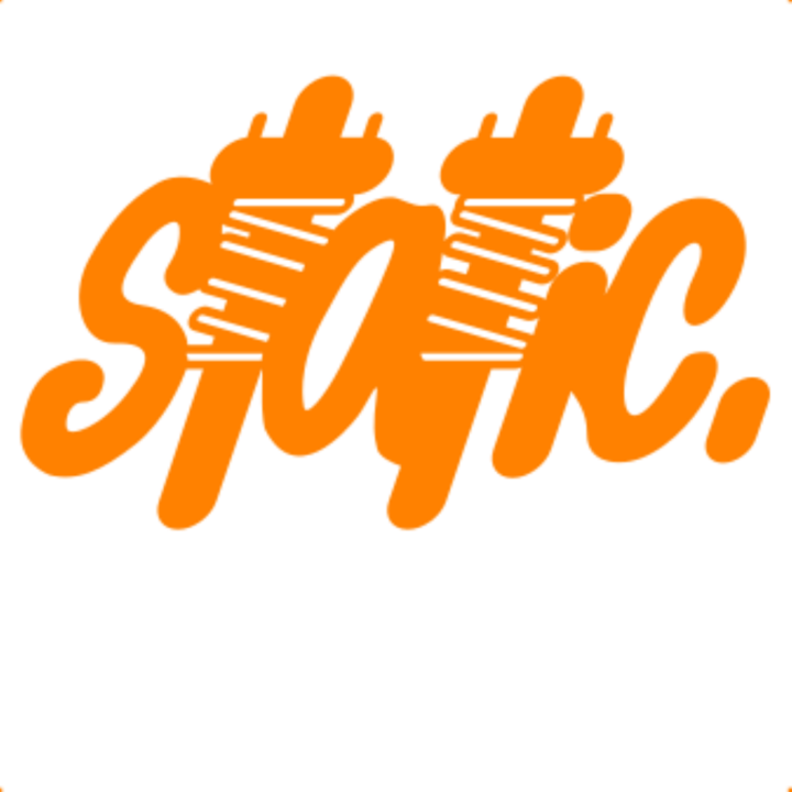 Sticker decorativ perete, auto si geam, Static versiunea 4, Portocaliu, 25 cm