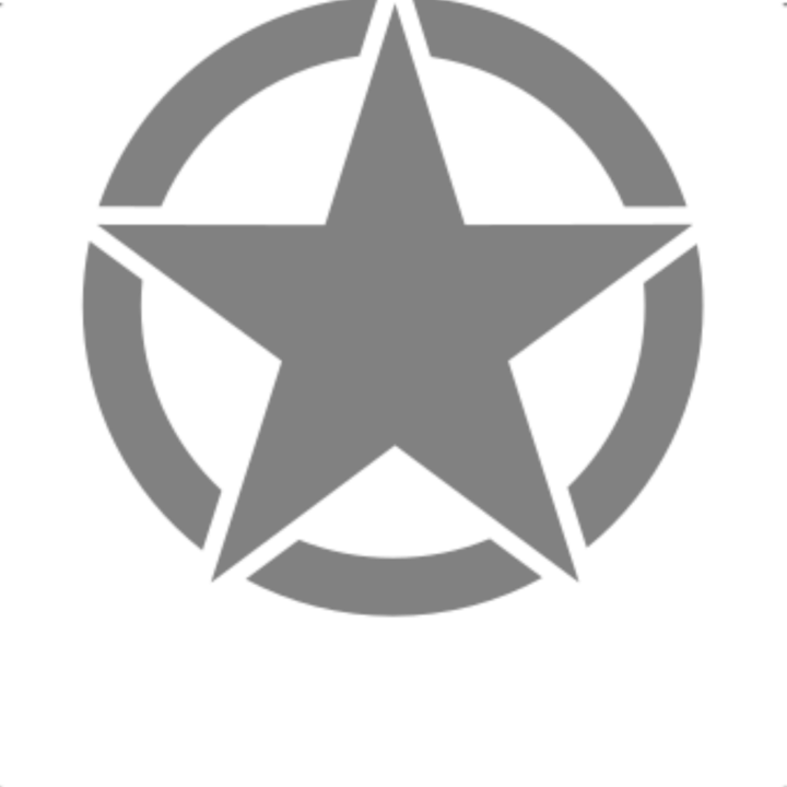 Sticker decorativ perete, auto si geam, Stea in cerc, Gri, 25 cm