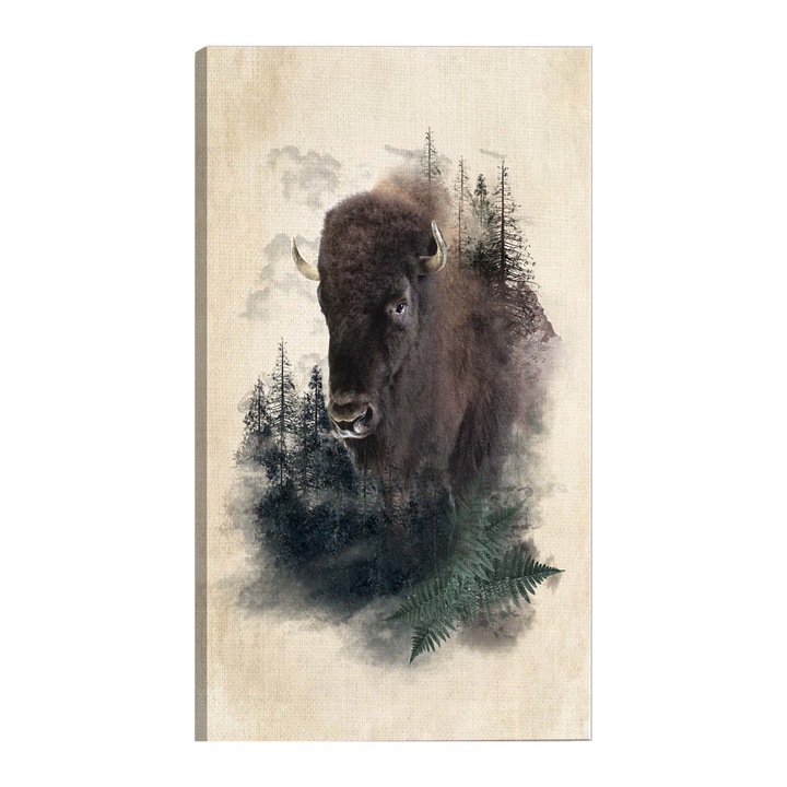 Tablou canvas Artgeist, Stately Buffalo Vertical, 80 x 120 cm