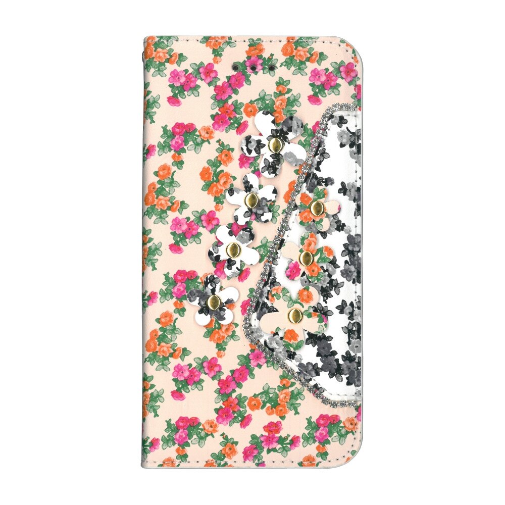 Husa flip wallet EuroCELL Flowers pentru iPhone 7 Plus/8 Plus, bej