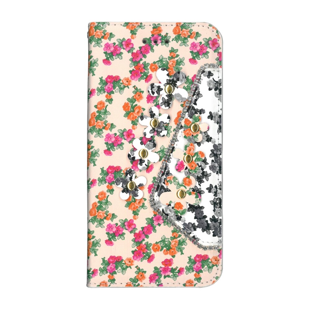 Husa flip wallet EuroCELL Flowers pentru iPhone 7/8, bej
