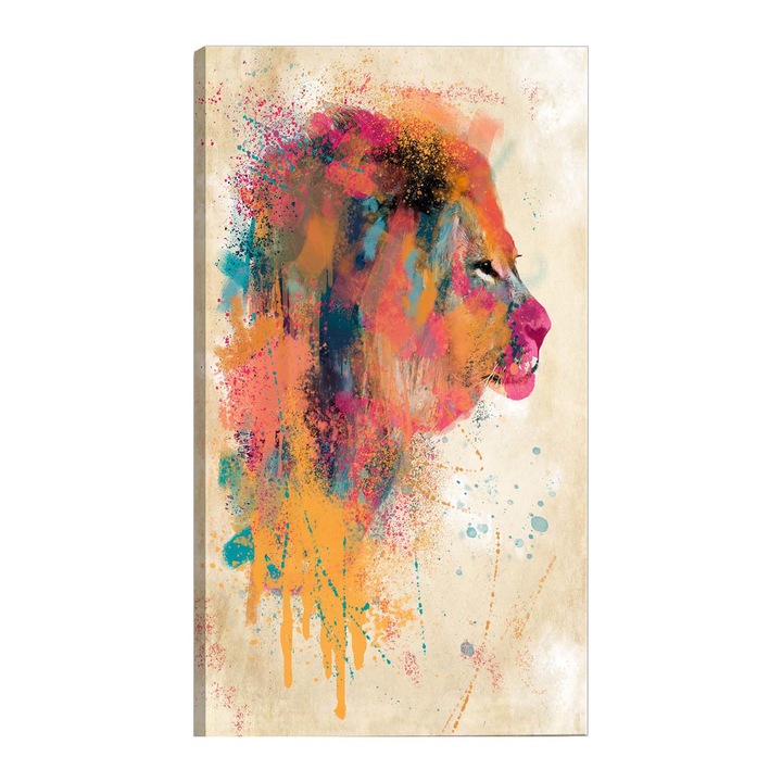 Tablou canvas Artgeist, Watercolor Lion Vertical, 80 x 120 cm