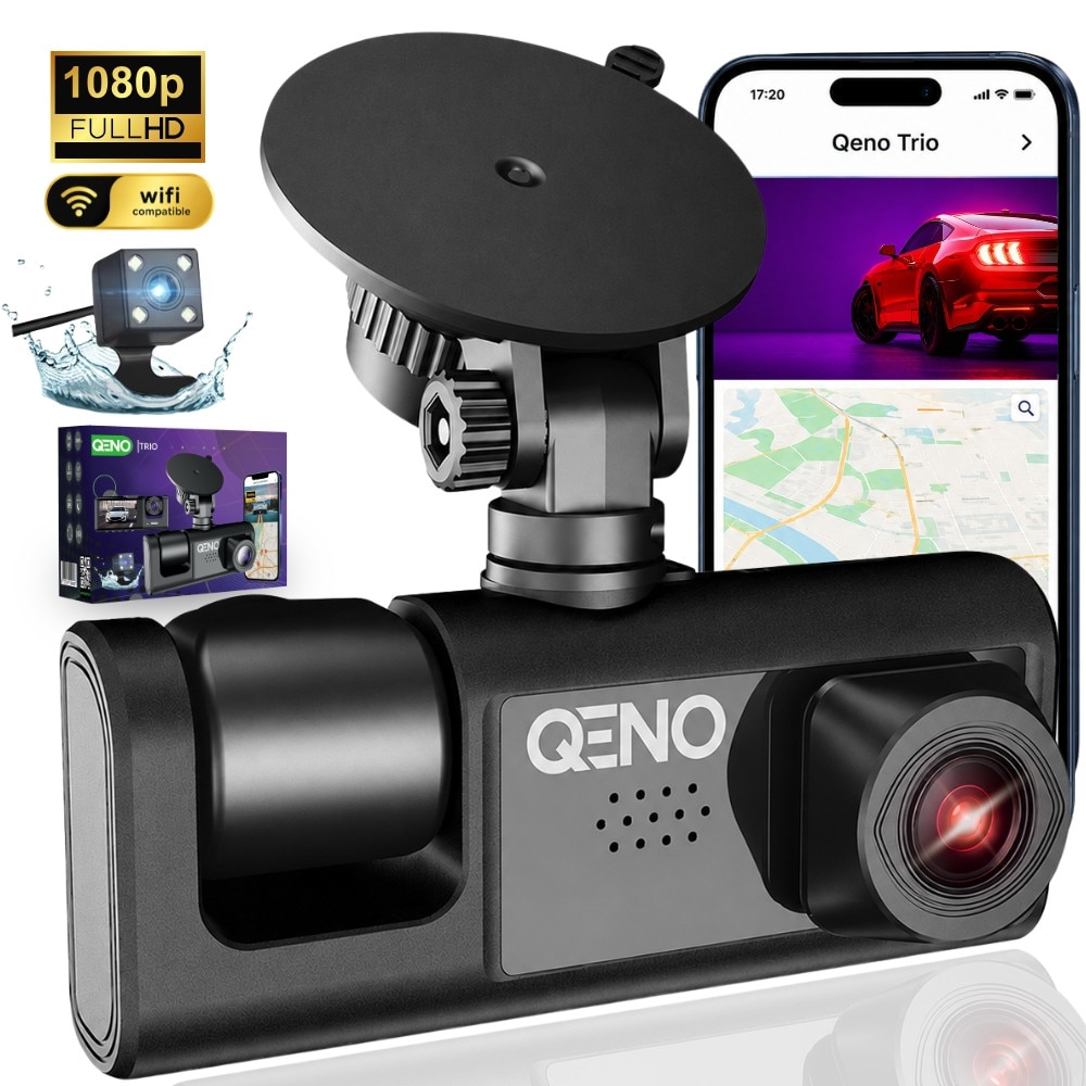 その他 Le Trio Camara - Camara Camera Auto DVR Tripla Qeno® TRIO, Camera de bord cu 3 Camere