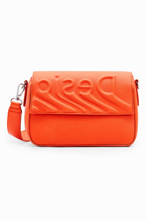 DESIGUAL, Geanta crossbody de piele ecologica, Portocaliu mandarina
