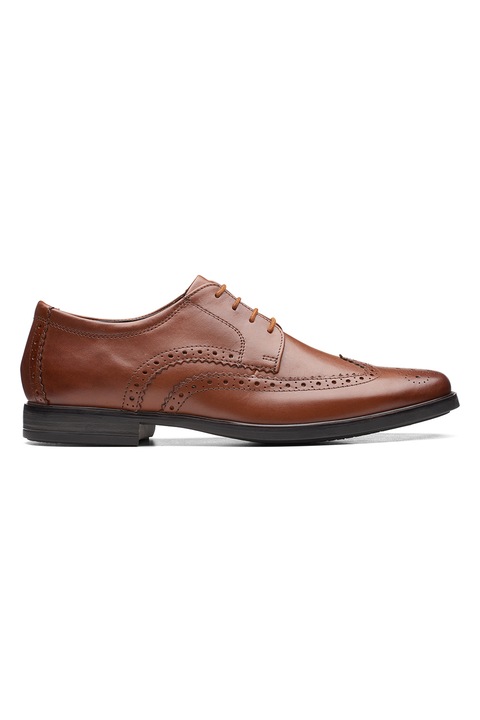 Clarks, Pantofi derby din piele Howard Wing, Maro scortisoara