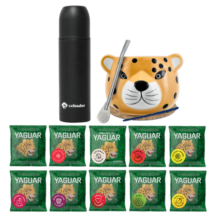 Teáskészlet, Bombilla és bögre, Yerbomos, Yerba Mate minták 10x50g