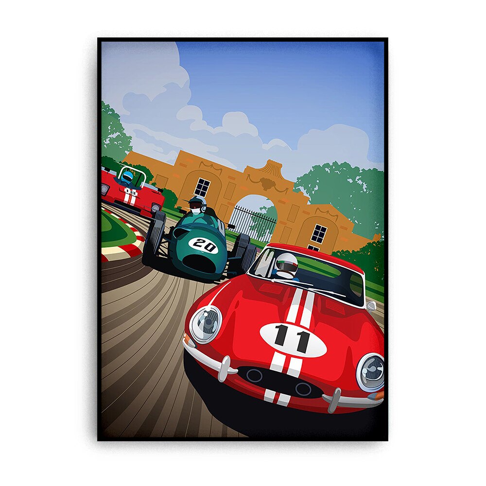 Постер Doboxo, Cartoon Cars Race, Дървена Рамка, 21 x 30 - eMAG.bg