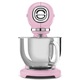 Планетарен миксер Smeg SMF03PKEU, 50's Style, 800 W, 4.8 л купа, 10 скорости, Розов