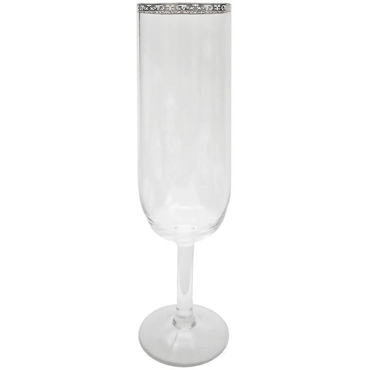 Чашa SmartDecor 4111, Стъкло, 420 ml, Платинен банд