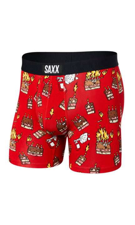 Boxeri Barbati Saxx Vibe, Confort Superior, Material Viscoza/Elastan Respirabil, Tehnologie Inovatoare BallPark Pouch, Suport Ergonomic Optimal, Culoare Rosu/Portocaliu Vibrant, Marimea S, Lenjerie Intima Premium pentru Barbatul Modern