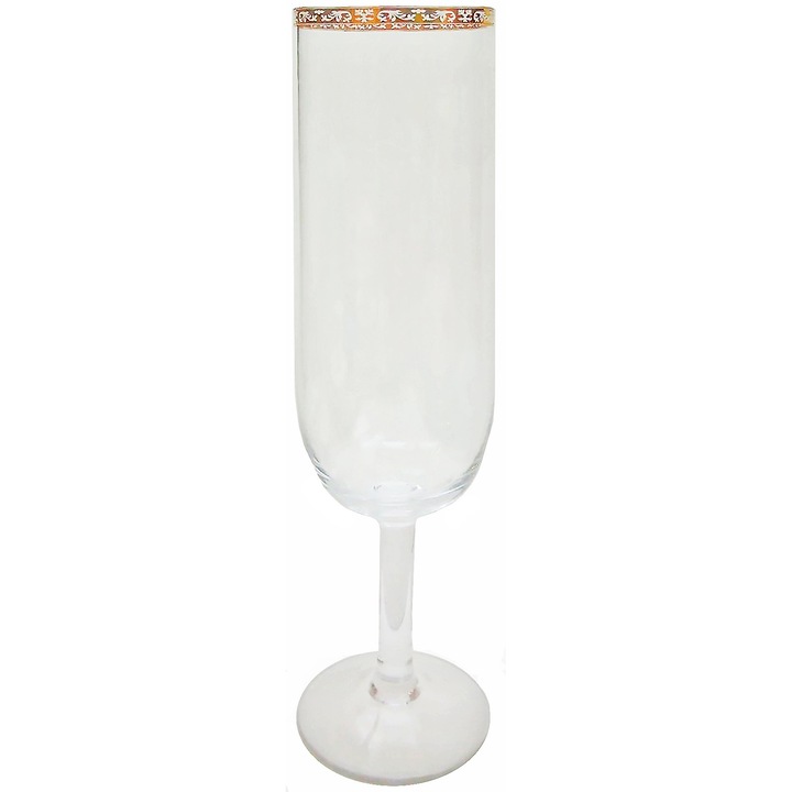 Чашa SmartDecor 4112, Стъкло, 420 мл, Златен банд