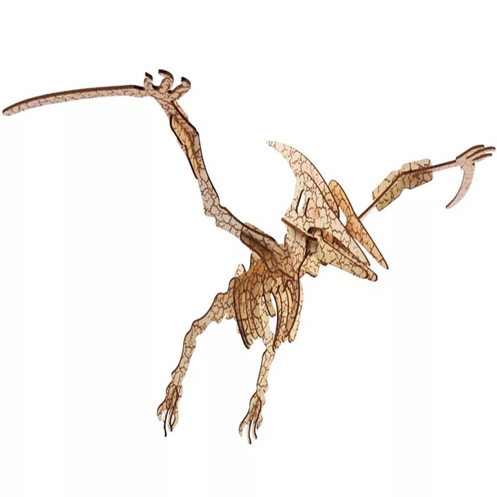 Puzzle 3D KinderPub, Dinozaur din lemn, Bej