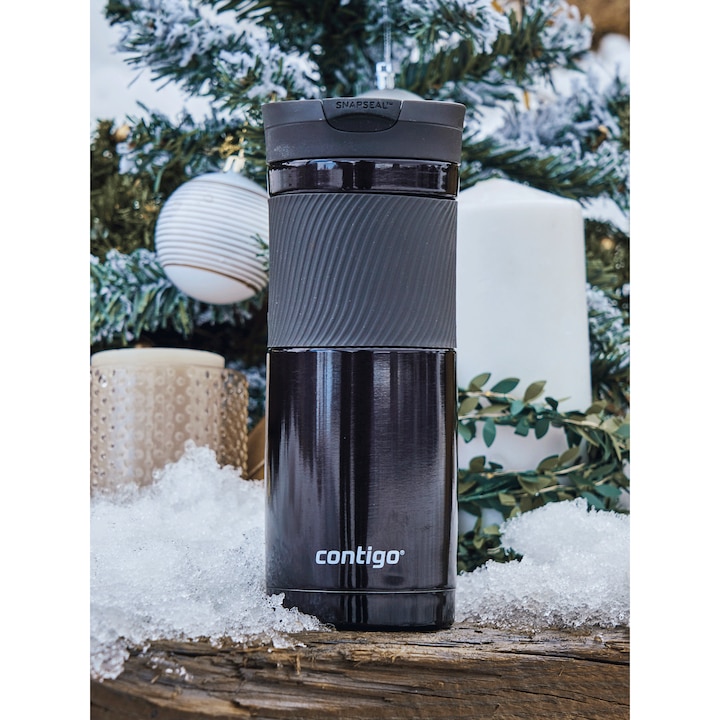 Cana termos Byron, Contigo, Inox, 590 ml, Negru