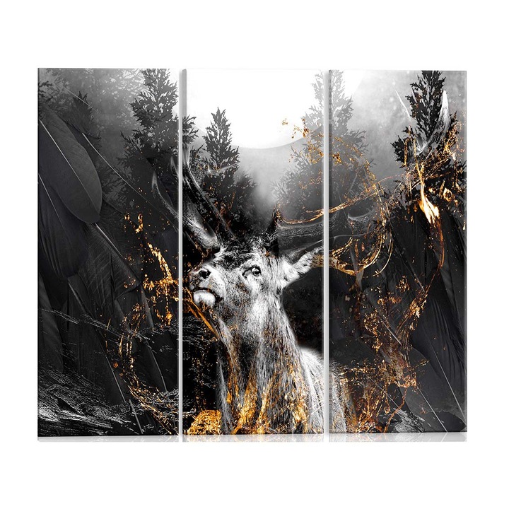 Tablou canvas 3 piese Artgeist, King of the Woods, 120 x 80 cm