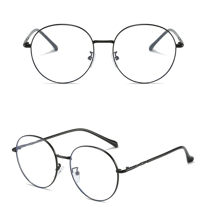 Защитни очила, Синя светлина, Кръгли, Универсални, Черни