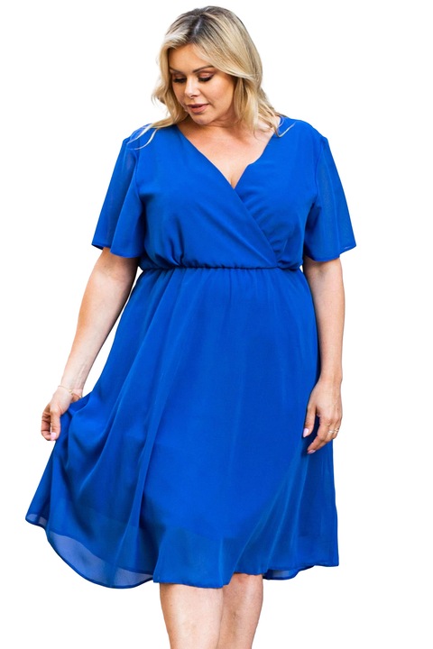 Rochie femei, KARKO, Poliester, ALbastru, Albastru