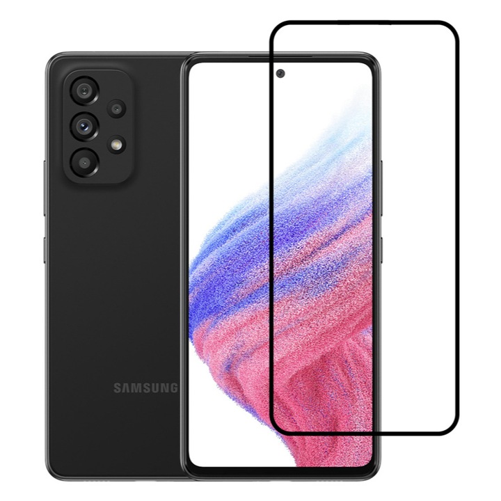 Защитно фолио за телефон TGC-0554, PowerTech, Secure glass, 5D, Съвместимо с Samsung A53 5G