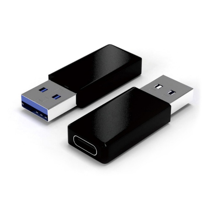Adaptor, PowerTech, USB 3.0/USB-C, Negru