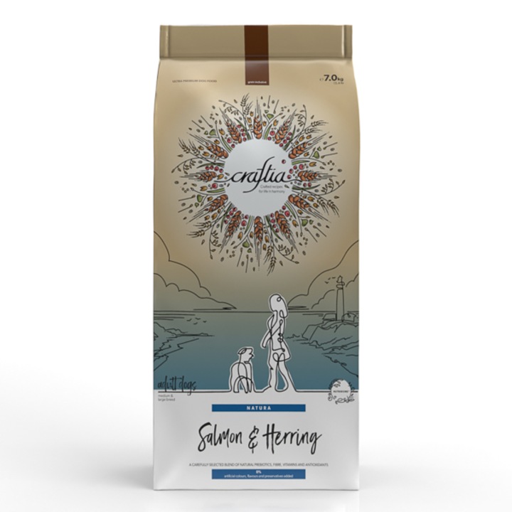 Суха храна за кучета Craftia, Salmon & Herring, 7 кг