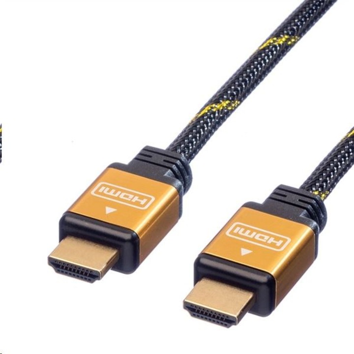 Cablu, Roline, HDMI, Premium High Speed, M/M, 20m, Negru/Auriu