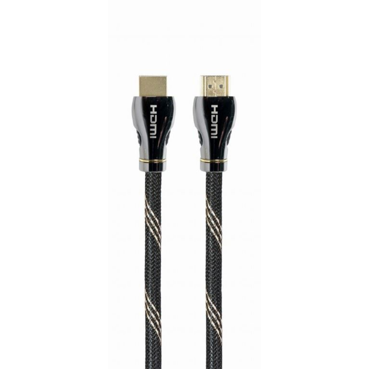 Видео кабел Gembird CCBP-HDMI8K-2M, 2 м, HDMI 2.1, златни конектори, максимална резолюция 8K (7680 x 4320) при 60 Hz, черен