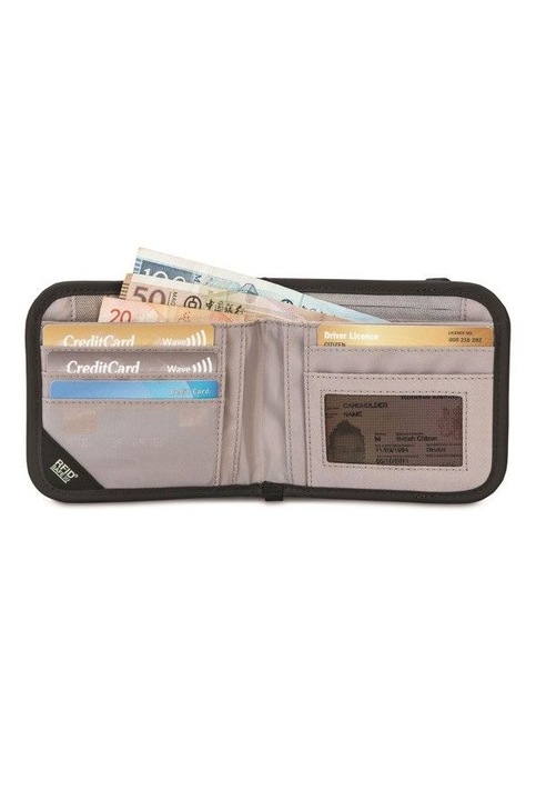 Portofel V100, Pacsafe, Nylon, 11x12.5x1 cm, Negru