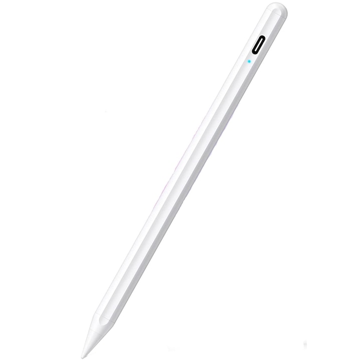 Stylus iPAD Pen, Sigloo, Professional, за iPad 2018-2022, 2 писалки против надраскване, функция за отхвърляне на дланта, натиск при накланяне, без забавяне, магнитен, USB-C, бял цвят
