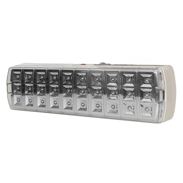 Лампа за аварийно осветление, PowerTech, LED, 1800mah, Бяла