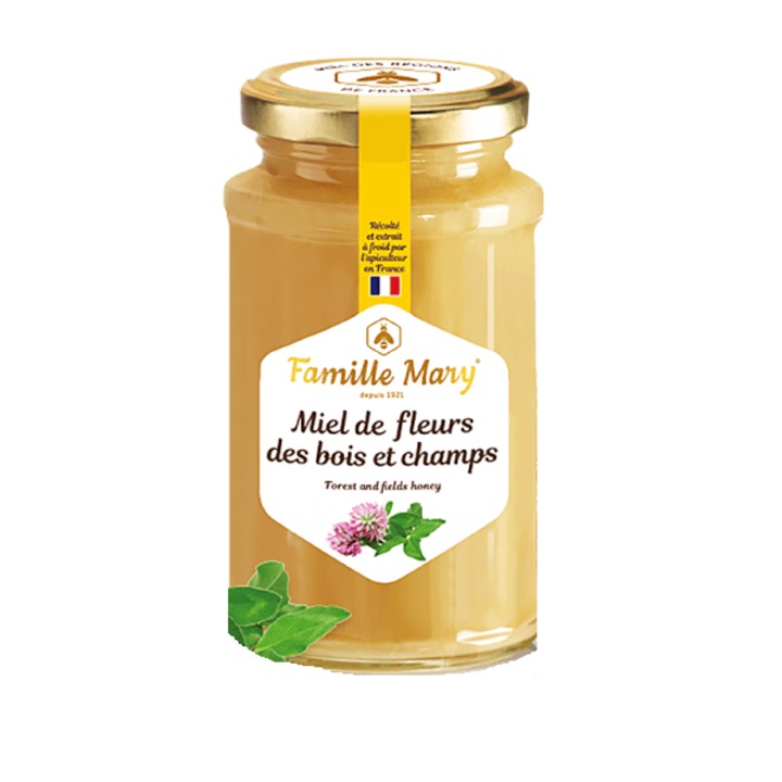 Хранителна добавка Famille Mary, Miel de fleurs des bois et champs, Пчелен мед букет от полски и горски цветя и билки, 360 g
