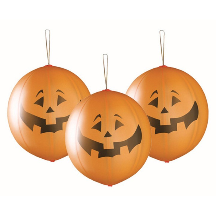 Halloween Tök Pumpkin léggömb, lufi 3 db-os 18 inch (45 cm) szalaggal